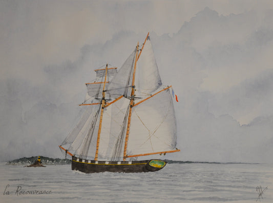 1- La Recouvrance largue babord amure