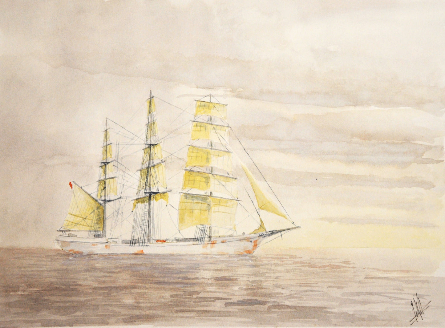 1- Trois mats carré virant de bord